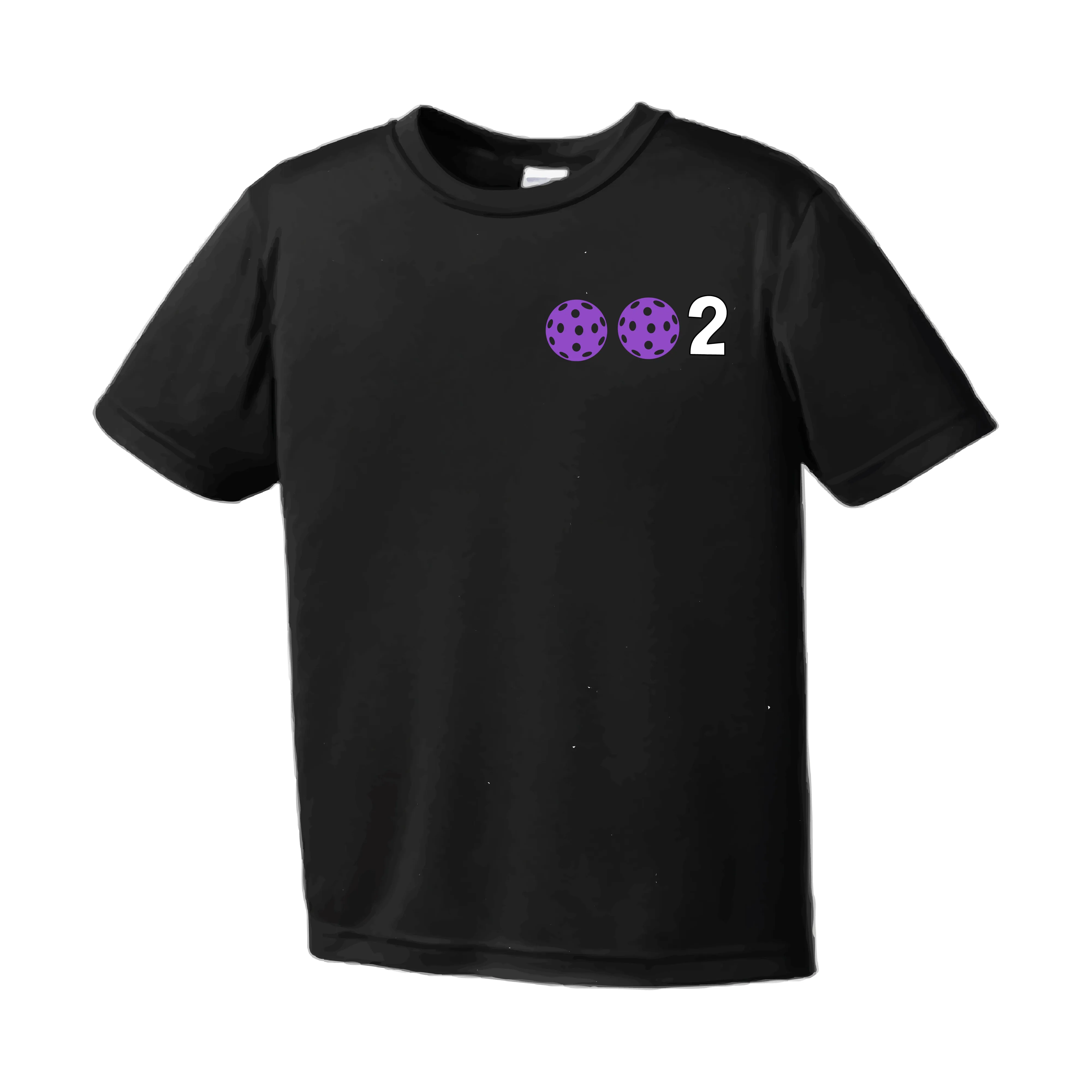 002 With Pickleballs (Purple Rainbow Pink) Customizable | Men's Short Sleeve Pickleball Shirt | 100% Polyester