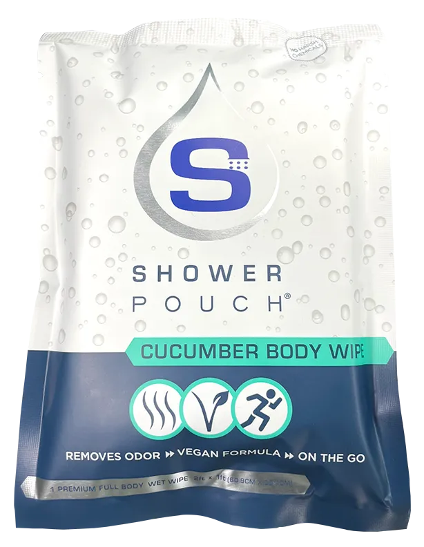 10-pack Shower Pouch XL (2' x 1') Body Wipes