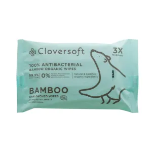 15 Sheets Unbleached Bamboo Organic Antibacterial Wipes