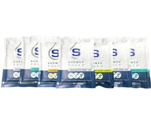 20-pack Shower Pouch XL (2' x 1') Body Wipes