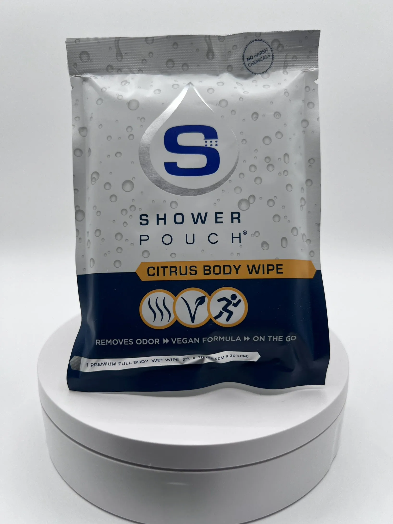 20-pack Shower Pouch XL (2' x 1') Body Wipes