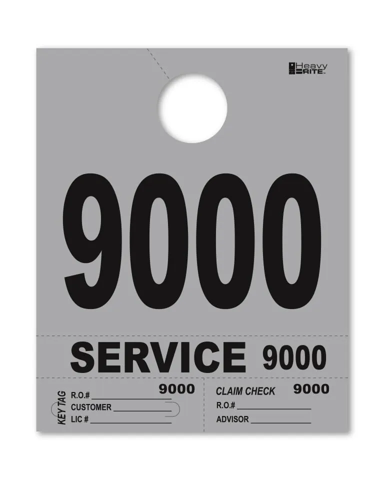 4 Part Heavy-Brite Premium Service Dispatch Numbers - Efficient Dispatch Management with Gray Bold Numbers, Customizable, Matching Key Tags, Claim Checks