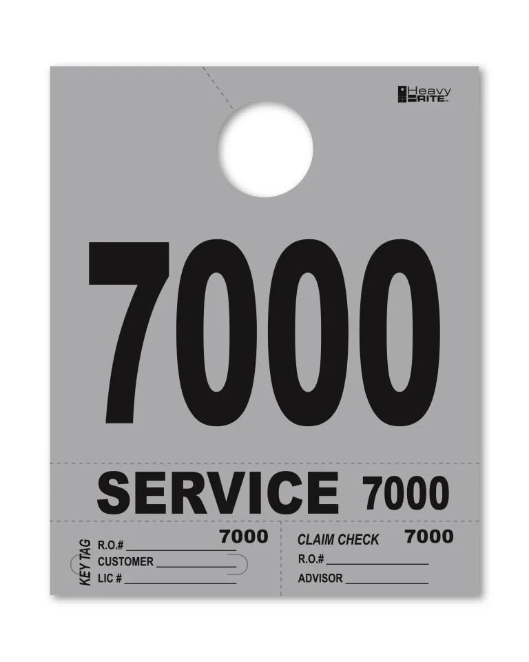 4 Part Heavy-Brite Premium Service Dispatch Numbers - Efficient Dispatch Management with Gray Bold Numbers, Customizable, Matching Key Tags, Claim Checks