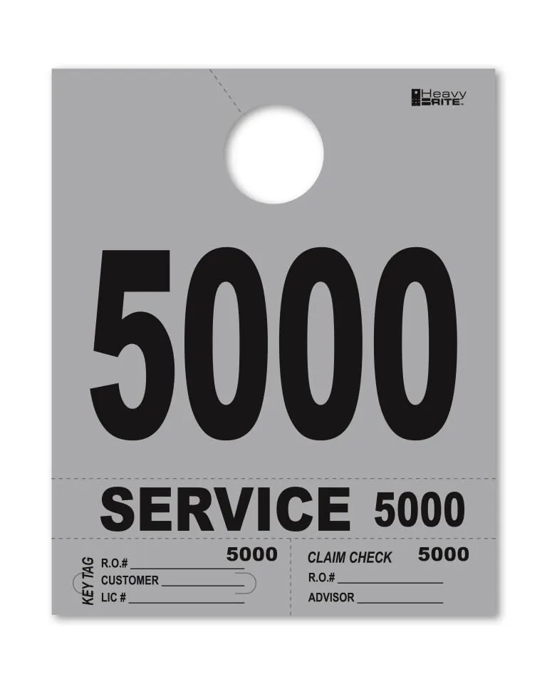 4 Part Heavy-Brite Premium Service Dispatch Numbers - Efficient Dispatch Management with Gray Bold Numbers, Customizable, Matching Key Tags, Claim Checks