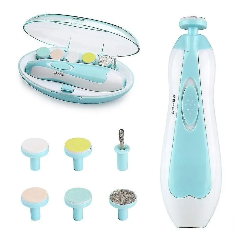 6 in 1 Baby Nail Trimmer Portable Electric Baby Manicure Pedicure Nail Clippers Infant Newborn Baby Nail Cutter with LED Light