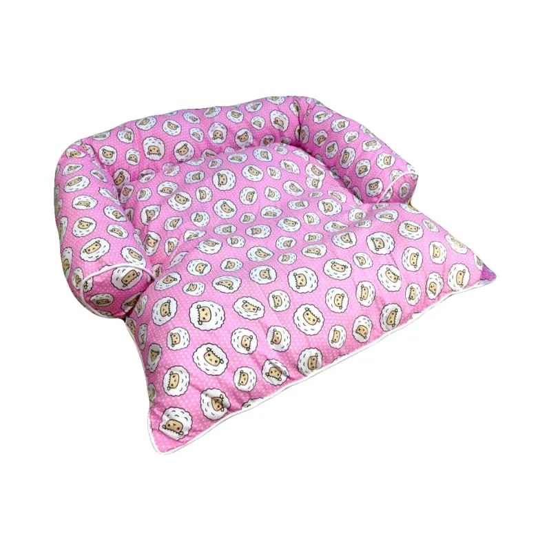 ACE PET Counting Sheeps Pink Non-Fur Empress Dog Bed