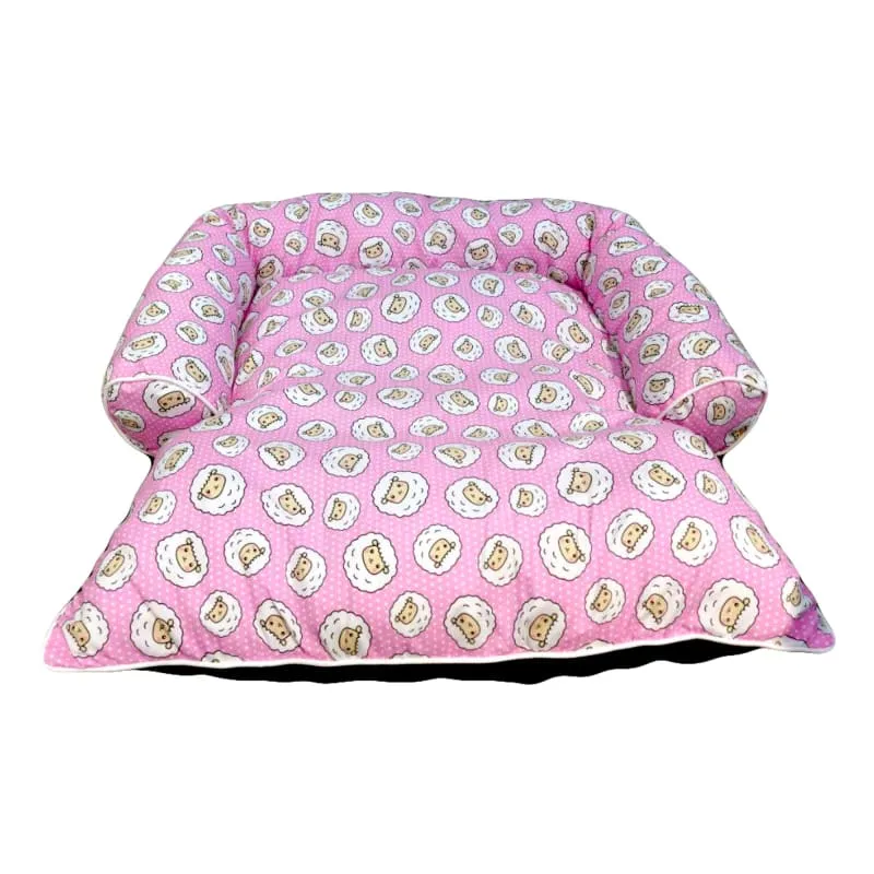 ACE PET Counting Sheeps Pink Non-Fur Empress Dog Bed