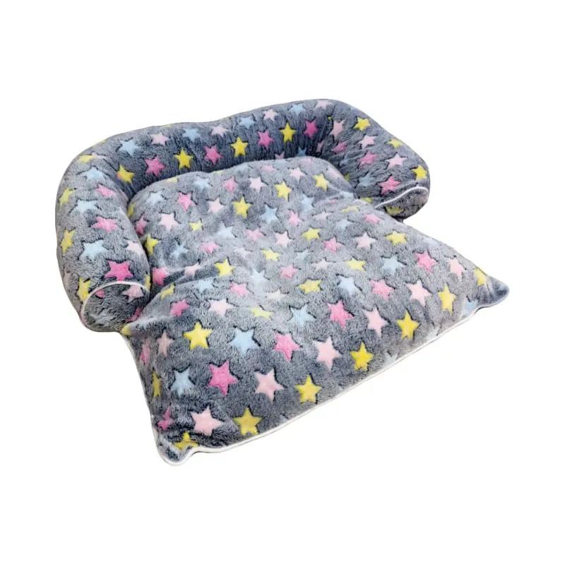 ACE PET Loving Star Grey Furry Empress Dog Bed