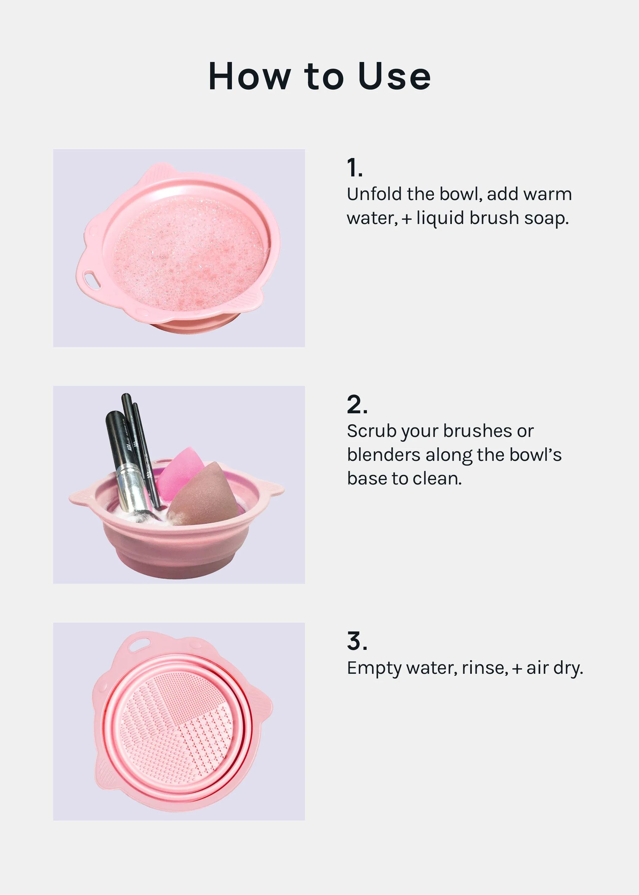 AOA Foldable Silicone Brush Cleaning Bowl