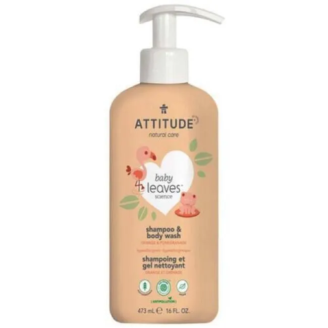 Attitude Baby Leaves 2 in 1 Shampoo   Bodywash Orange Pomegranate 473 ml