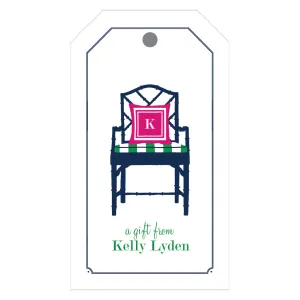 Bamboo Navy Blue Chippendale Chair Gift Tags