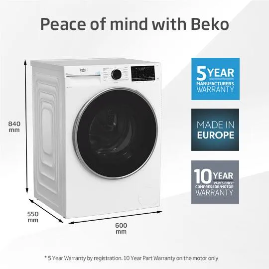 Beko BFLB8020W 8kg Front Load Washing Machine with Steam