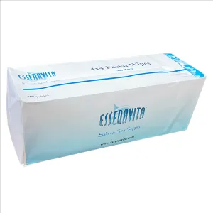 Biodegradable Essenavita smooth 4x4 esthetic  facial wipes 100% Rayon