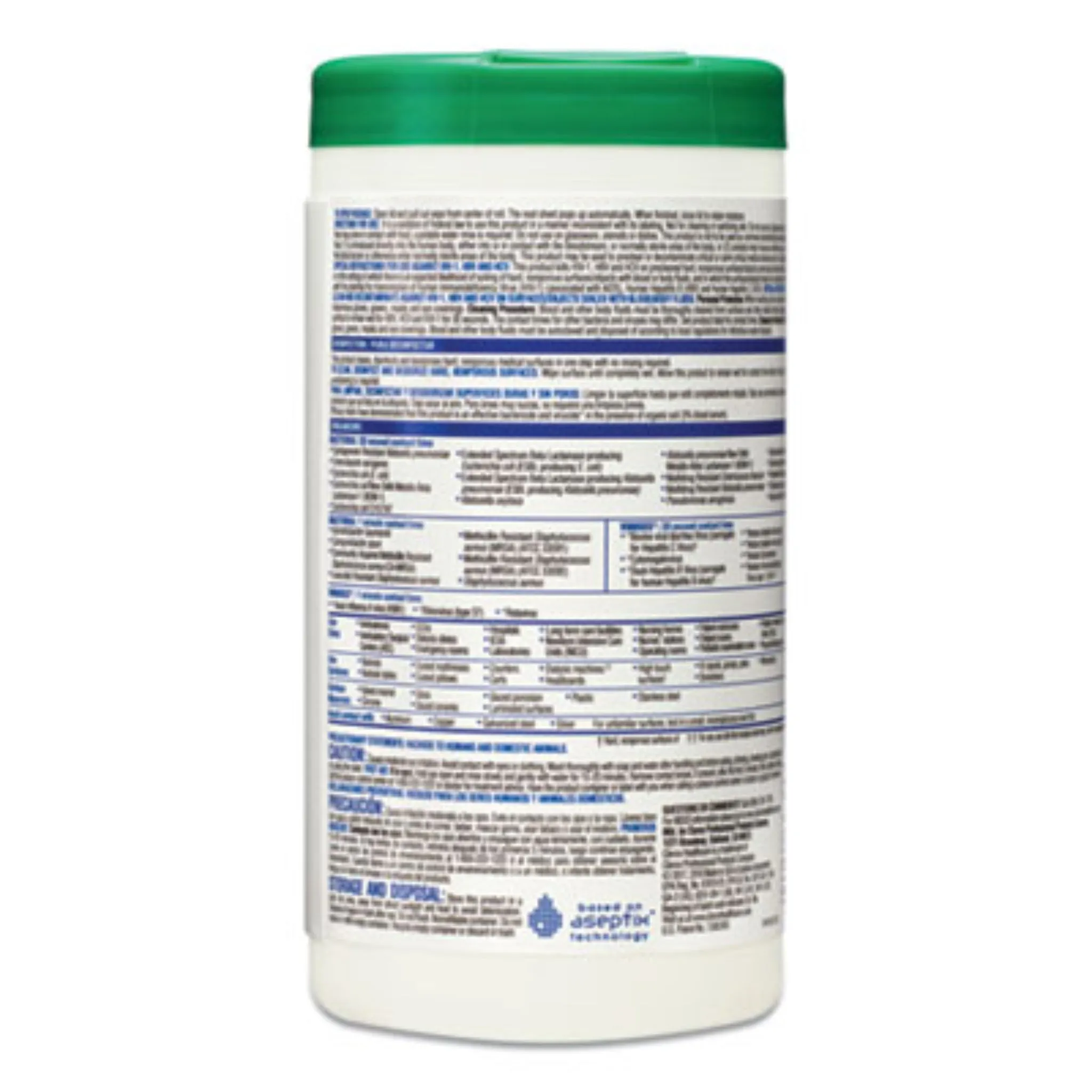 CLOROX SALES CO. CLO30825 Hydrogen Peroxide Cleaner Disinfectant Wipes, 5.75 x 6.75, Unscented, White, Canister of 155, Carton of 6 Canisters