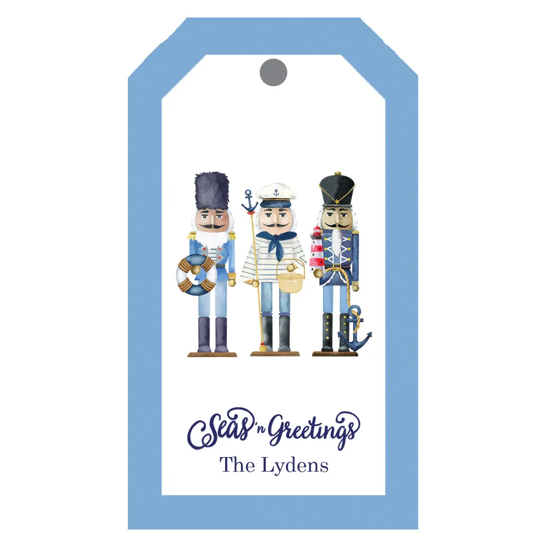 Coastal Nutcrackers Christmas Personalized Gift Tags