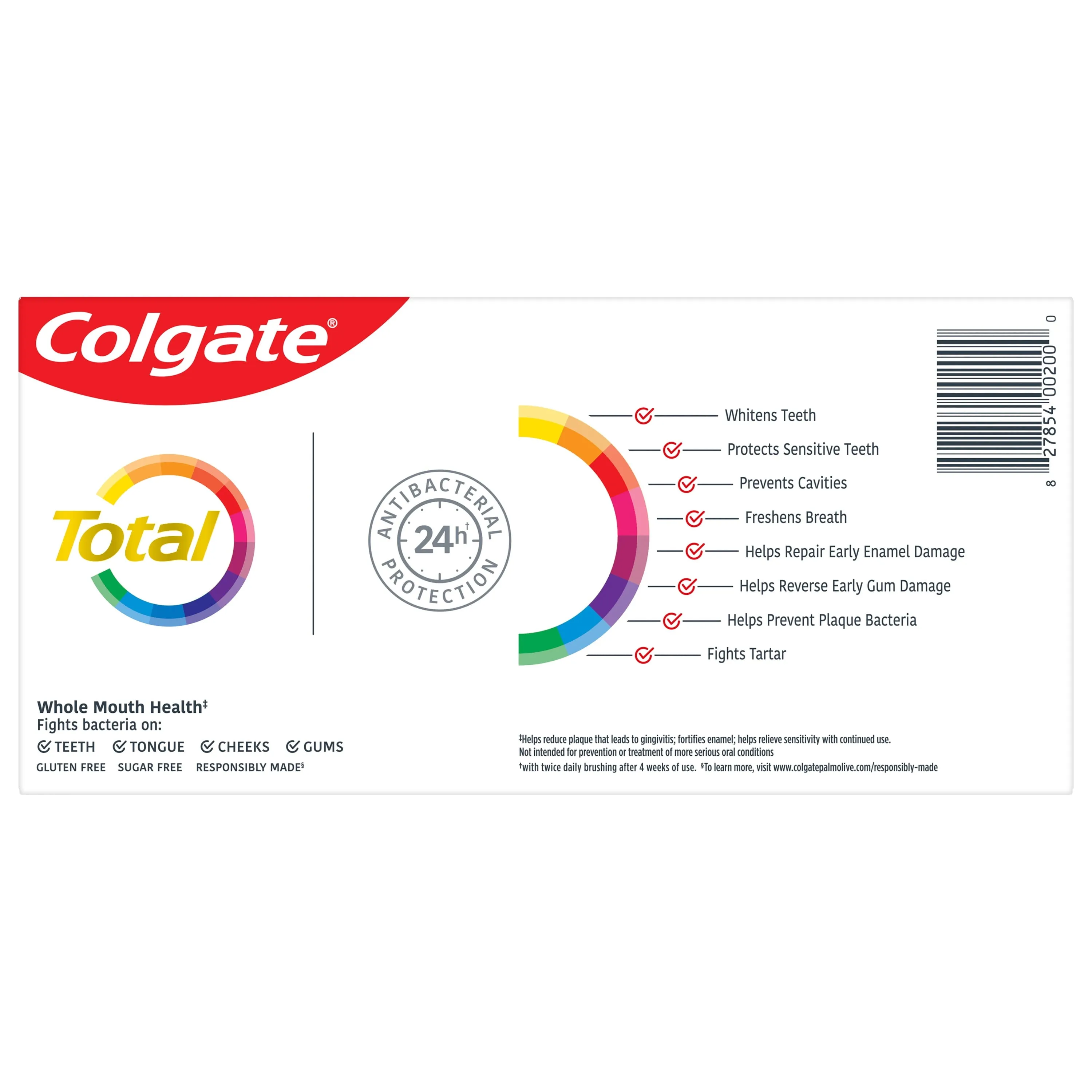 Colgate Total Whitening   Charcoal Toothpaste, Mint, 2 Pack, 5.1 Oz Tubes