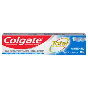 Colgate Total Whitening Toothpaste, Mint, Travel Size, 1.4 Oz