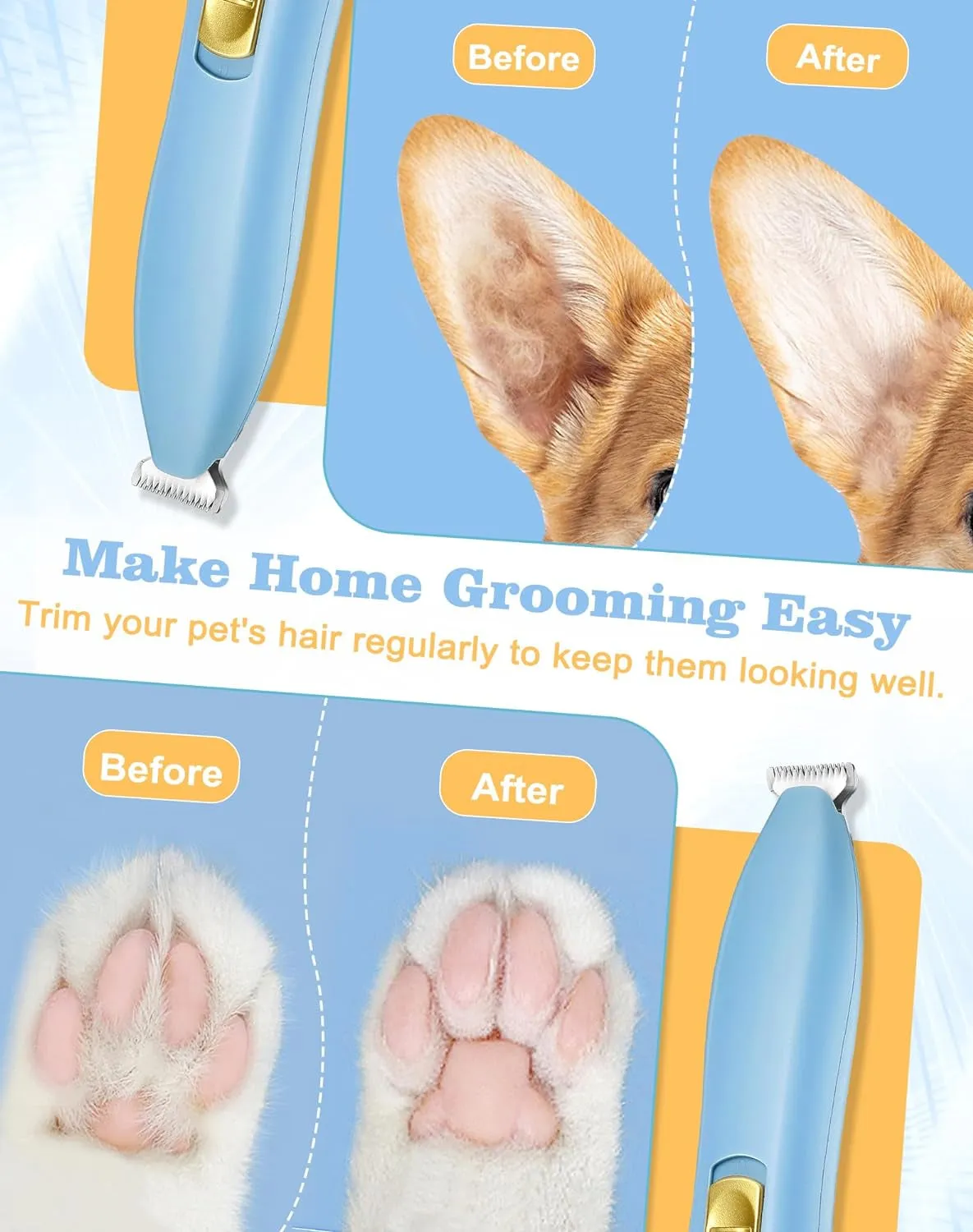 Cordless Dog Grooming Clippers: Upgraded, Low Noise