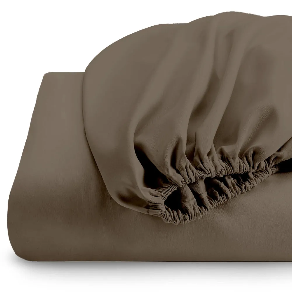 Cotton Home 1-piece Fitted Sheet Super Soft Brown