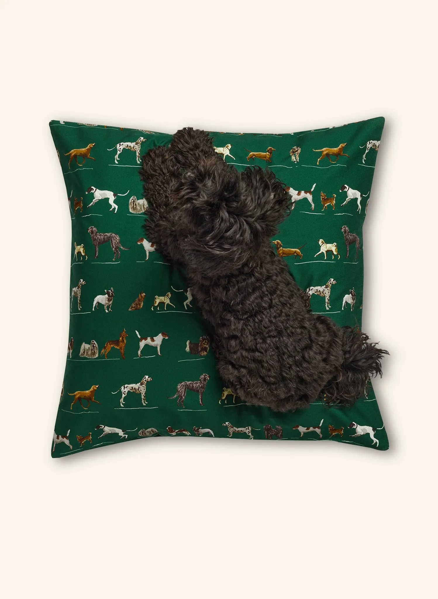 Dog Bed - Green Porcelain Dogs