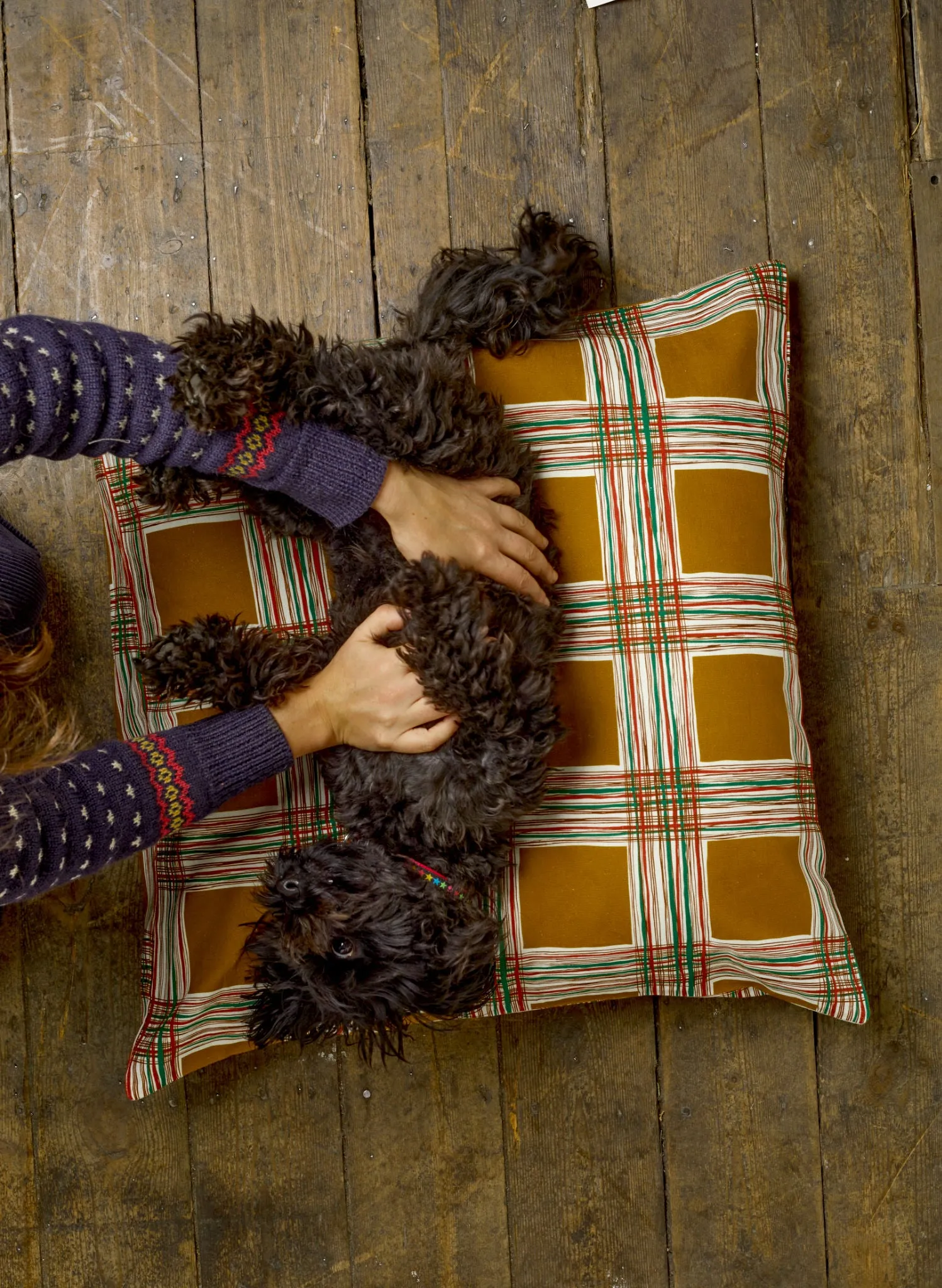 Dog Bed - Mustard Checks