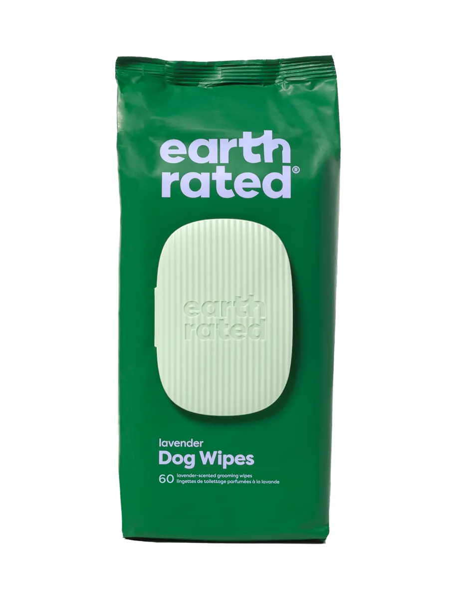 Earth Rated Plant-Based Dog Grooming Wipes (100 Wipes (1 Pack), Unscented)