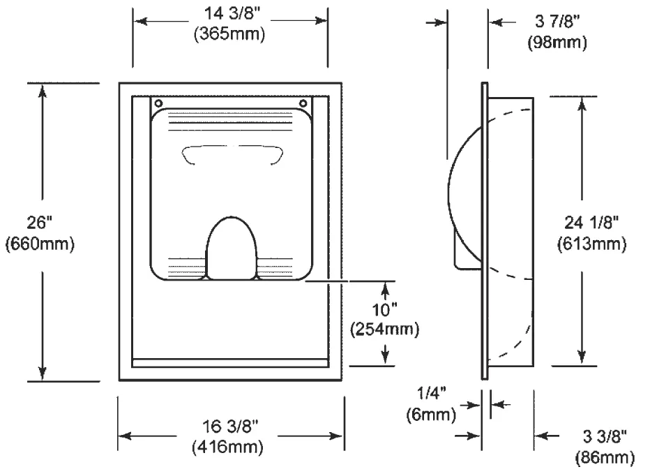 Excel Dryer XLERATOR® 40502 Recess Kit - White Stainless Steel ADA Compliant (DOES NOT INCLUDE HAND DRYER)