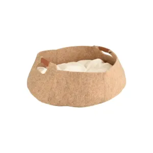 Flamingo Basket Zipora Felt Round Beige 46x38x14cm