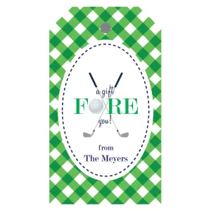 Gingham Golf Personalized Gift Tags