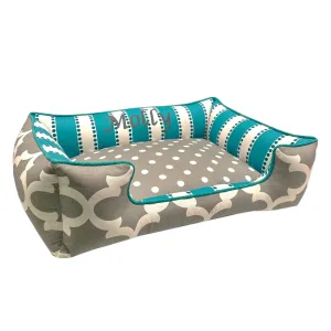 Grey and Teal Drifter Dog Bed