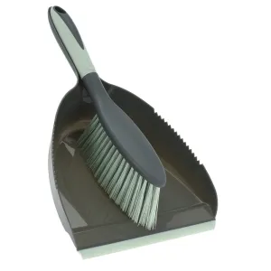 Koopman 33cm Green/Grey Dustpan and Brush Set