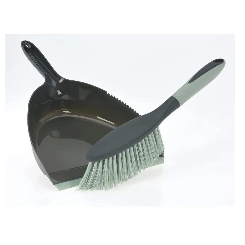 Koopman 33cm Green/Grey Dustpan and Brush Set