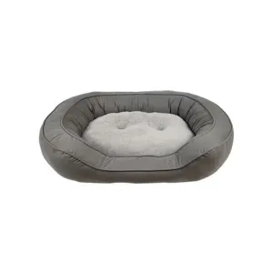 Large Grey Suede & Micro Sherpa Dog Bed 61x81x17.5cm