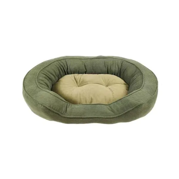 Large Olive Green Corduroy Dog Bed With Fleece 61x81x17.5cm