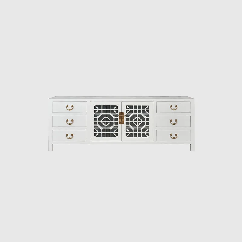 Lattice TV Console - 6 Drawers