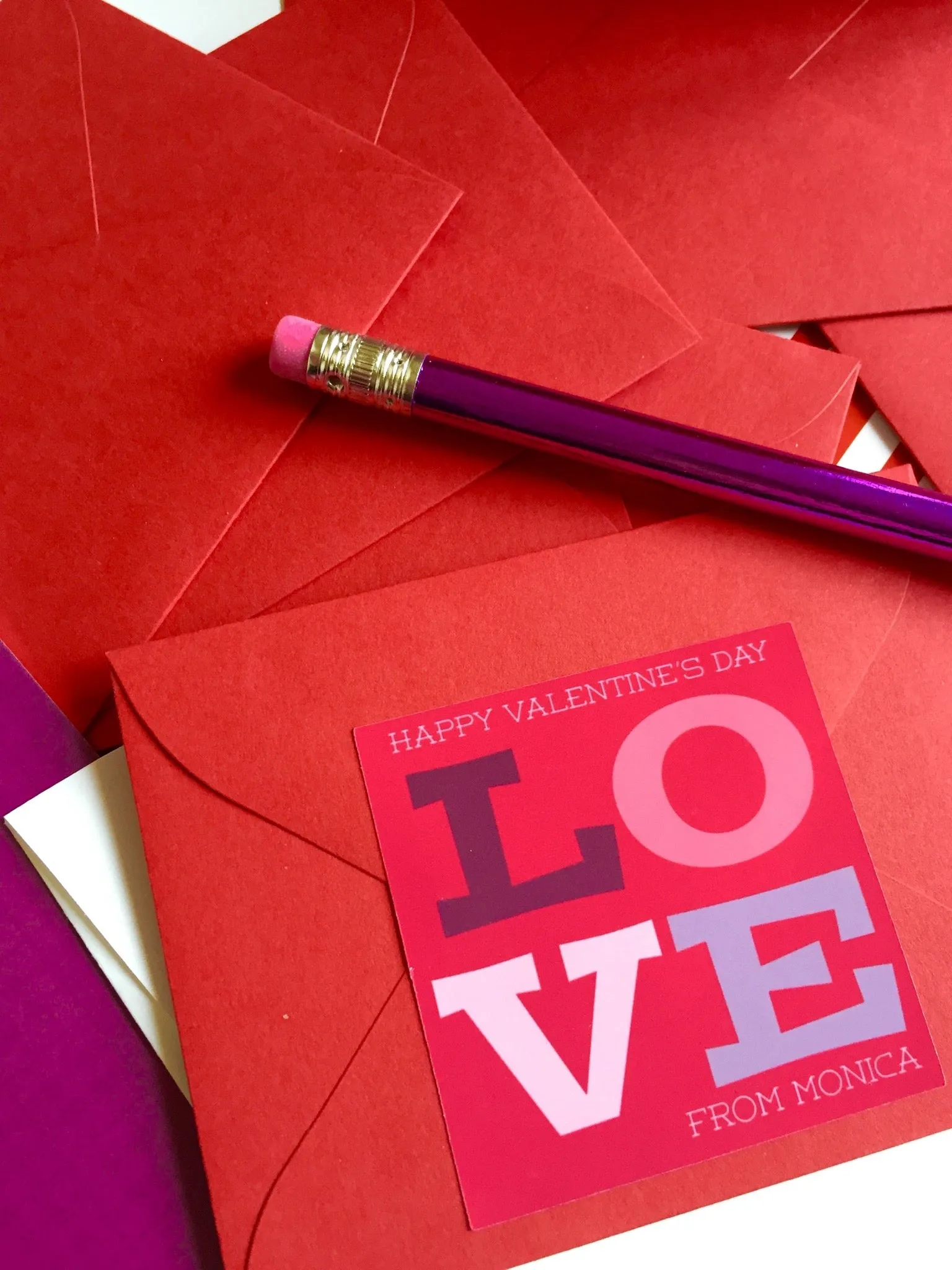 LOVE Valentine's Day Gift Tag Sticker