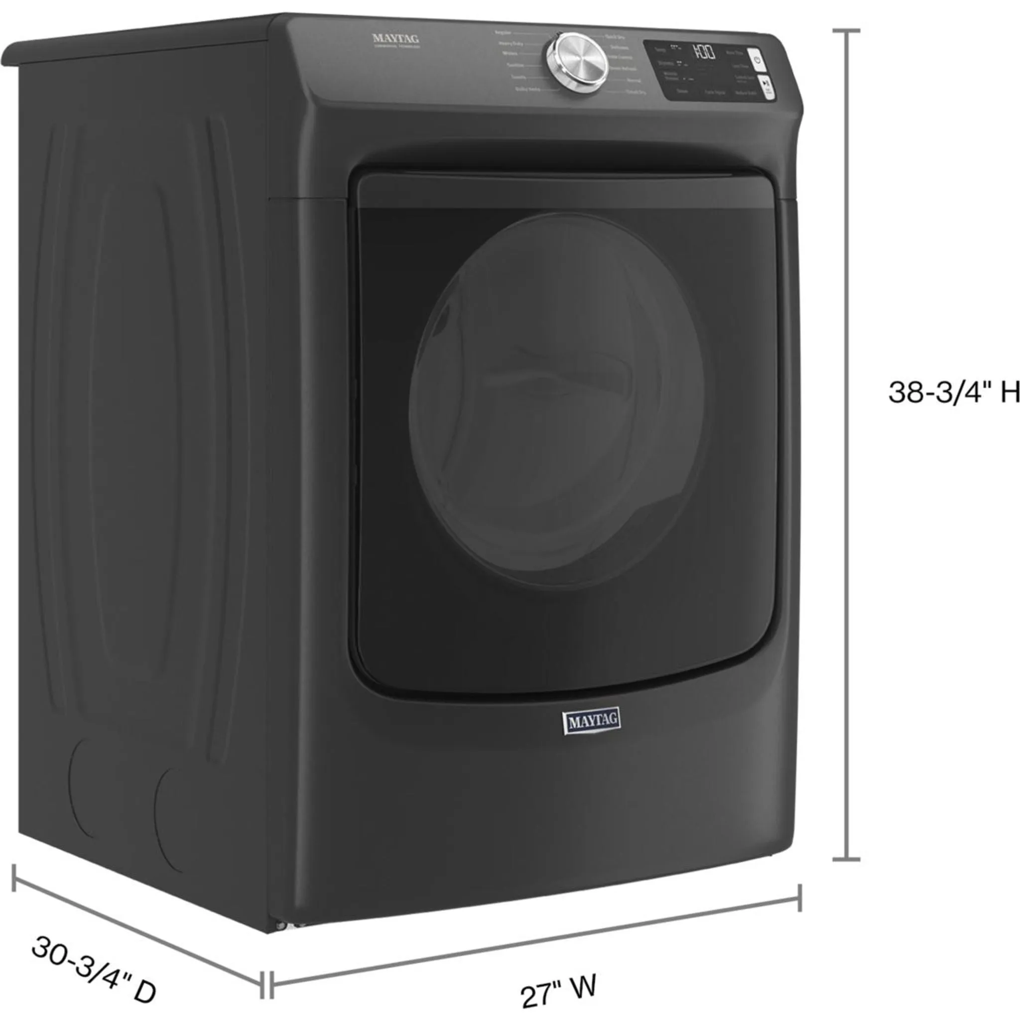 Maytag Front Load Gas Dryer with Extra Power and Quick Dry Cycle - 7.3 cu. ft. (MGD6630MBK)