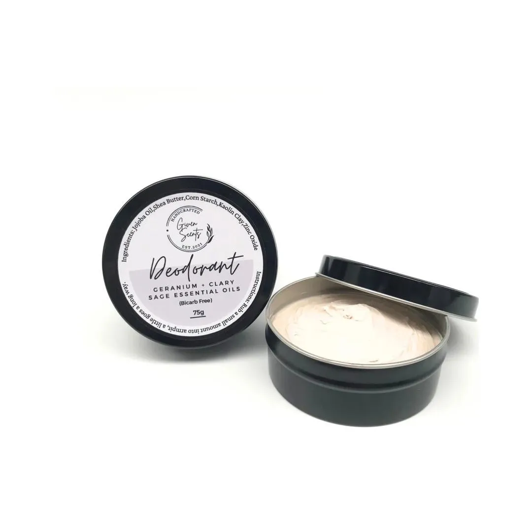 Natural Deodorant with Geranium and Clary Sage