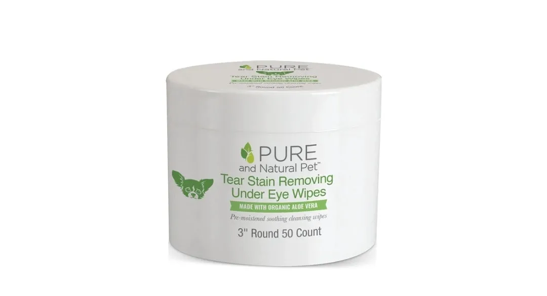 PURE AND NATURAL PET TEAR STAIN REMOVING UNDER EYE WIPES