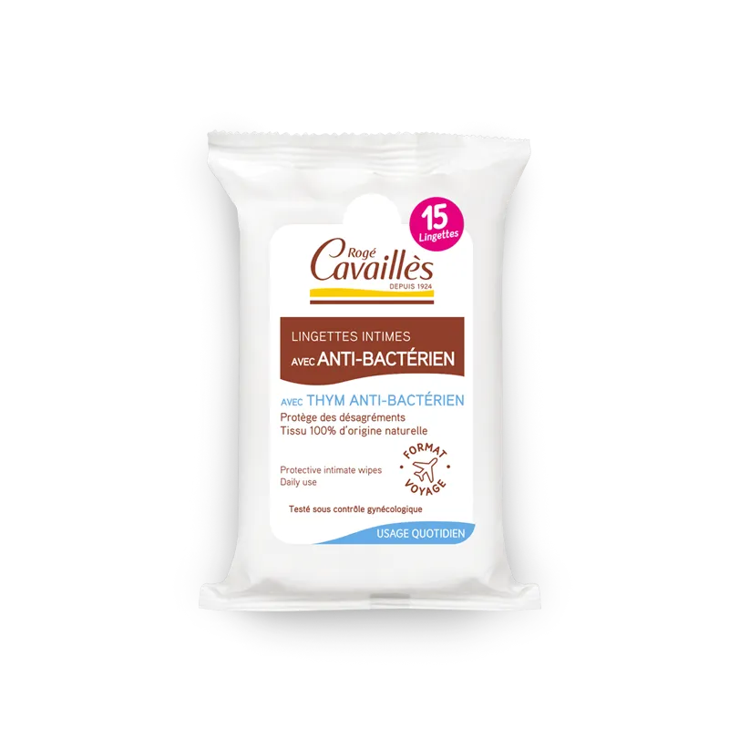 Roge Cavailles Intime Lingettes Avec Antibacterien  15 Lingettes