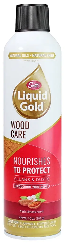 Scott's Liquid Gold 10011 Wood Cleaner and Preservative, 10 oz Aerosol Can, Liquid, Almond, Amber :EA: QUANTITY: 1