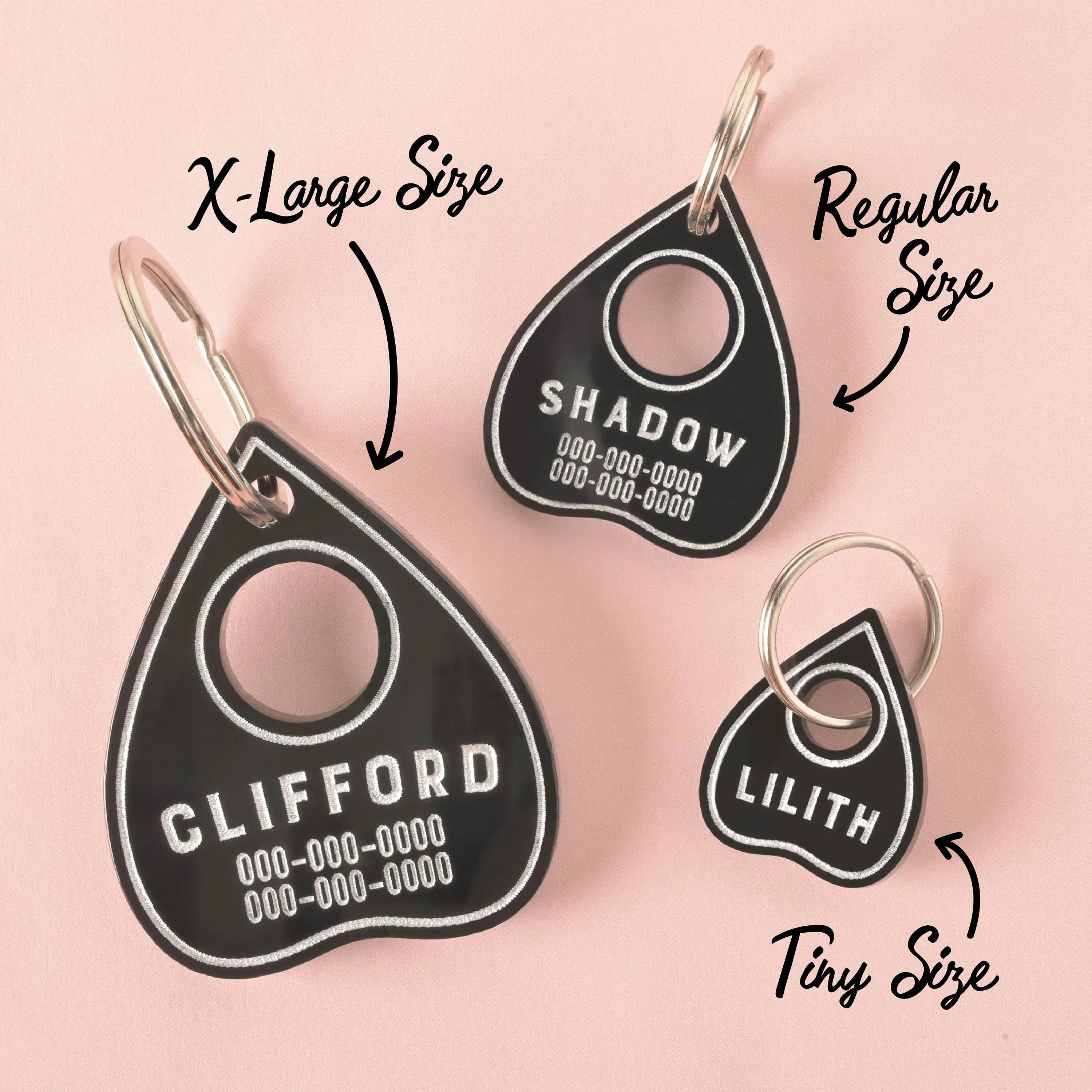 Tiny Tags, Ouija Planchette Personalized Pet tag