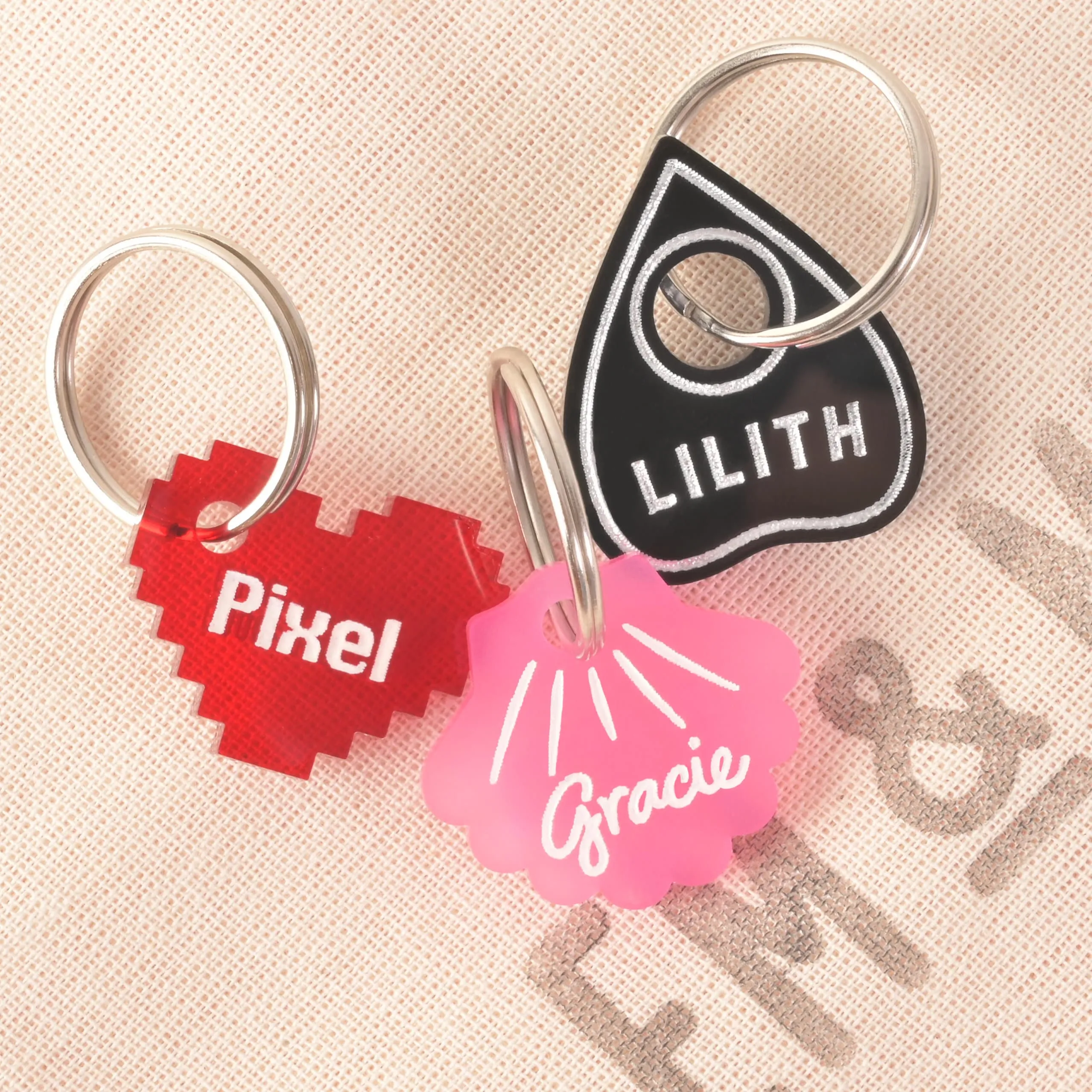 Tiny Tags, Ouija Planchette Personalized Pet tag