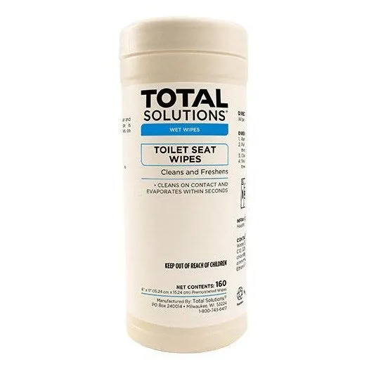 Total Solutions™ Toilet Seat Wipes (6" x 6" | 160 Wipe Canisters) - Case of 6