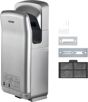 Vevor Jet Hand Dryer 1600W Vertical Wall Mount High-Speed Automatic New