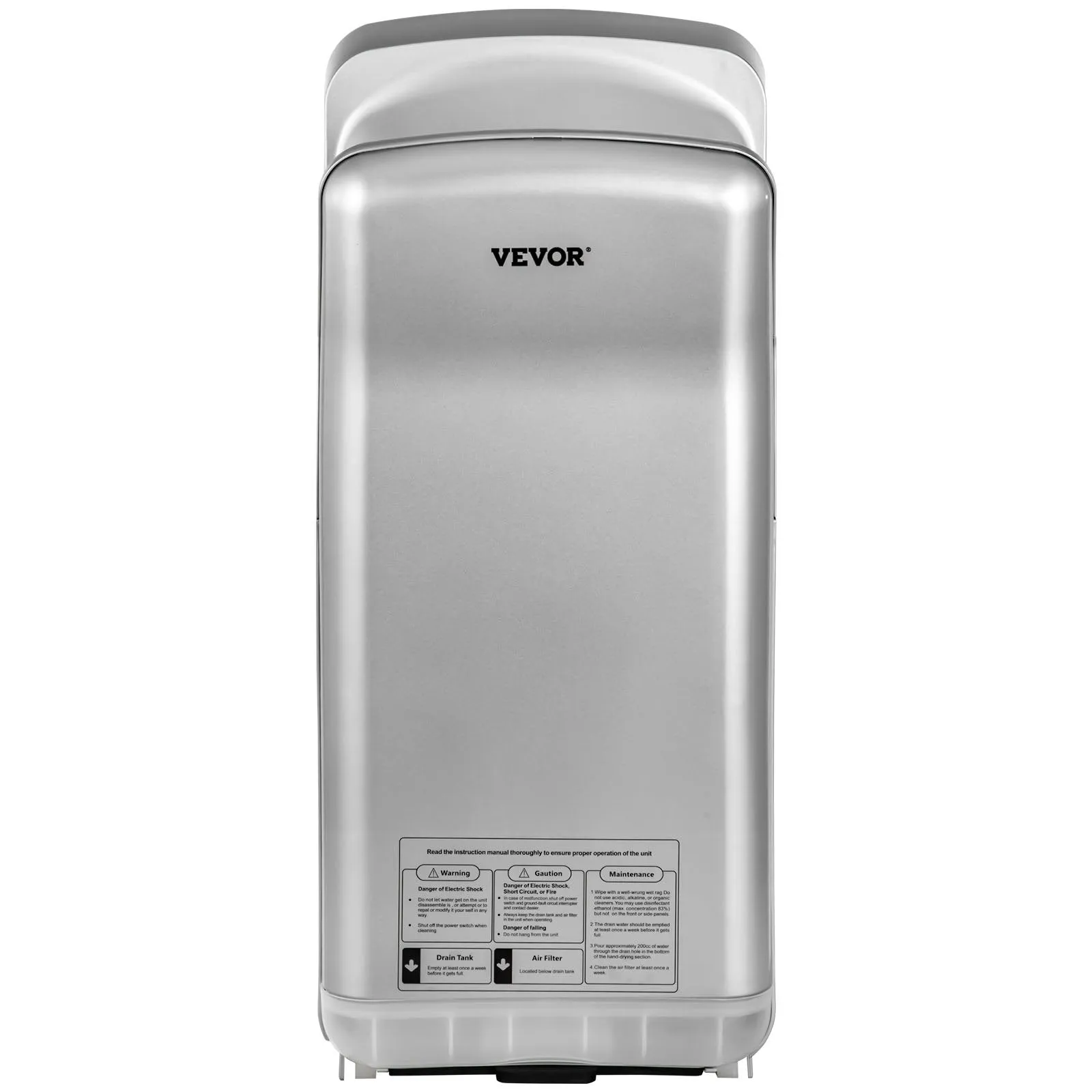 Vevor Jet Hand Dryer 1600W Vertical Wall Mount High-Speed Automatic New