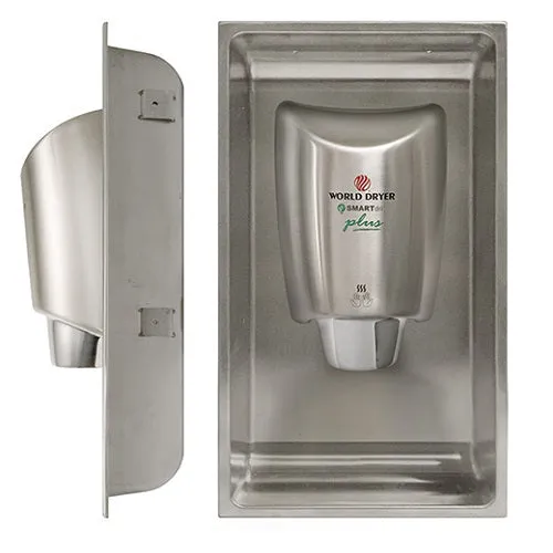 WORLD DRYER® KKR-973 SMARTdri® K-Series RECESS KIT - Brushed (Satin) Stainless Steel (HAND DRYER NOT INCLUDED)