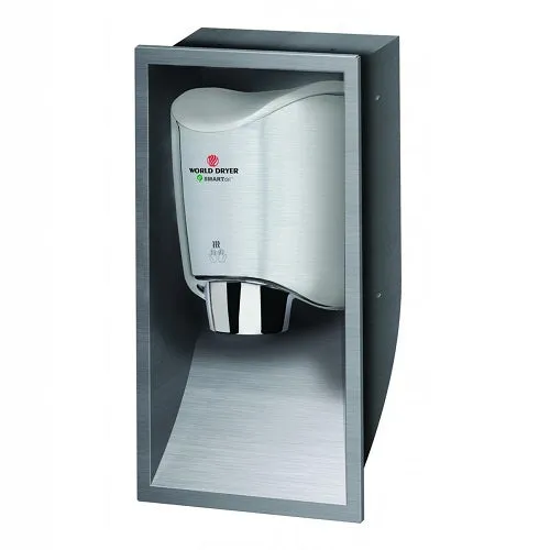 WORLD DRYER® KKR-973 SMARTdri® K-Series RECESS KIT - Brushed (Satin) Stainless Steel (HAND DRYER NOT INCLUDED)